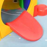 Qaba Caterpillar Tunnel, Toddler Tunnel for Kids Crawl and Climb Through, Kids' Play Structure Indoor Outdoor, 4 Sections, Multicolored(m-8)