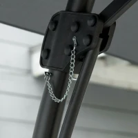 Outsunny 10ft Cantilever Patio Umbrella Offset Parasol with Crank Handle, Cross Base for Garden, Deck, Dark Grey(m-10)