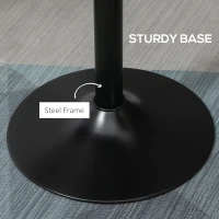 HOMCOM 41" H Bar Height Round Bar Table, Rustic Industrial Pub Table, Elm Wood Top Bistro Table with Metal Base(m-6)