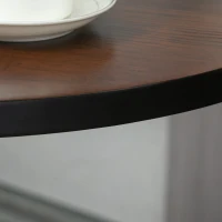 HOMCOM 41" H Bar Height Round Bar Table, Rustic Industrial Pub Table, Elm Wood Top Bistro Table with Metal Base(m-8)