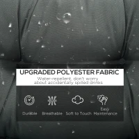 Outsunny Set of 2 Outdoor Chaise Lounge Cushions, 72" x 22" Patio Lounge Chair Cushions with Ties for Outdoor, Indoor, Dark Grey(m-5)