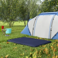 Outsunny Double Size Air Bed with Built-in Foot Pump and Carry Bag, Blue(m-7)