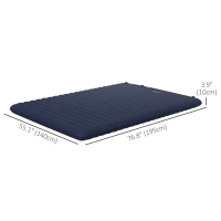 Outsunny Double Size Air Bed with Built-in Foot Pump and Carry Bag, Blue(m-3)