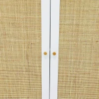 HOMCOM Boho Sideboard Cabinet, Freestanding Sideboards and Buffets with 2 Rattan Doors and Adjustable Shelf(m-10)