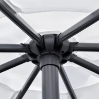 Outsunny 9FT Offset Hanging Patio Umbrella Cantilever Umbrella with Easy Tilt Adjustment, Cross Base and 8 Ribs for Backyard, Poolside, Lawn and Garden, White(m-10)