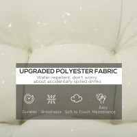 Outsunny Set of 2 Outdoor Chaise Lounge Cushions, 72" x 22" x 4.7" Patio Lounge Chair Cushions with Ties for Outdoor, Indoor, Cream White(m-5)