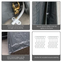 Outsunny 9.2' x 7.9' Garden Storage Tent, Patio Storage Shelter w/ Metal Frame and Double Zipper Doors, Dark Grey(m-5)
