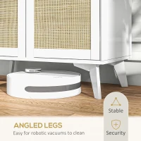 HOMCOM Boho Sideboard Cabinet, Freestanding Sideboards and Buffets with 2 Rattan Doors and Adjustable Shelf(m-7)