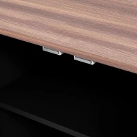 PawHut Pet Feeding Station, Dog Food Storage Cabinet w/ Raised Dog Bowls, Adjustable Panel, Hooks for Medium Dogs, Black(m-8)