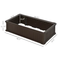 Outsunny 48" x 24" x 12" Raise Garden Bed, Planter Box, Above Ground Garden for Flowers, Herb, Vegetables with Easy Assembly, Brown(m-3)