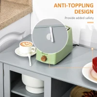 HOMCOM Modern Sideboard Buffet Cabinet, Console Table with Framed Glass Doors, Multiple Storage Options, and Anti-Topple for Kitchen, Living Room, Grey(m-6)