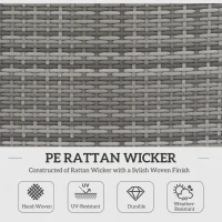 Outsunny 7 Pieces Outdoor Rattan Sofa Set, Wicker Patio Furniture Set with Glass Top Coffee Table, Pillows, Mixed Gray and Blue(m-4)