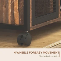 Vinsetto Printer Stand with Socket and USB Charging Ports, Industrial Mobile Printer Table with Storage and Wheels, Rustic Brown(m-7)
