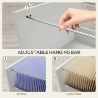 Vinsetto 2 Drawer File Cabinet with Lock, Small Rolling Filing Cabinet for A4, Letter-Size Documents, Printer Stand for Home Office, 17" x 17.75" x 28.25", White(m-9)