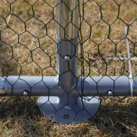 PawHut Large Metal Chicken Coop, Galvanized Walk-in Enclosure 10'x19.7'x6.4', Spacious Outdoor Cage for Poultry Safety(m-10)