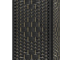 HOMCOM 4 Panel Folding Room Divider, Portable Privacy Screen, Wave Fiber Room Partition for Home Office, Black(m-10)