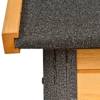 PawHut Outdoor Rabbit Cage Elevated Pet House w/ Slide-Out Tray, Natural Wood & Black(m-15)