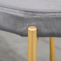 HOMCOM Backless Round Dining Chairs, Modern Stacking Stools Set of 4, Kitchen Chairs with Metal Legs, Grey(m-10)