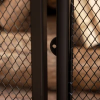 HOMCOM 3-Panel Steel Mesh Fireplace Screen, Decorative Fire Spark Guard Cover with Double Doors, 47x31in, Black(m-9)