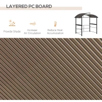 Outsunny 8' x 5' Grill Gazebo with Vented PC Roof, Side Shleves, Dark Grey(m-4)