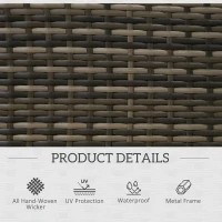 Outsunny Outdoor Rattan Recliner Chair, Wicker Reclining Chair with Adjustable Back Retractable Footrest Cushion Light Grey(m-6)