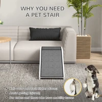 PawHut 49" Pet Ramp for Dogs & Cats with Non-Slip Carpet, White(m-5)