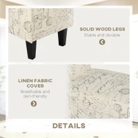 HOMCOM Armed Scripted Bench Seat Cushions Home Furniture Upholstered New(m-5)