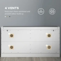 HOMCOM Shoe Storage with Seat, Upholstered Hallway Bench, Shoe Bench with 2 Flip Drawers and 4 Vents for 8 Pairs of Shoes(m-9)