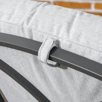 Outsunny Outdoor Rattan Recliner Chair, Wicker Reclining Chair with Adjustable Back Retractable Footrest Cushion Light Grey(m-9)