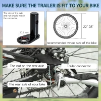 Aosom Bicycle Cargo Trailer, Two-Wheel Bike Luggage Wagon Trailer with Removable Cover, Wheel 20", Red(m-8)