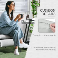 Outsunny Outdoor Rattan Recliner Chair, Wicker Reclining Chair with Adjustable Back Retractable Footrest Cushion Light Grey(m-5)