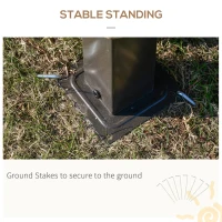 Outsunny 10' x 10' Outdoor Hardtop Gazebo Canopy with UV60+ Polycarbonate Roof, Steel Frame, Central Hook, Curtains, Khaki(m-6)