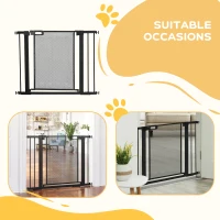 PawHut 29.5"-40.6" Metal Pet Gate, Dog Gate with Auto Closing Door, Double Locking, for Doorways, Stairs, Hallways, Black(m-7)