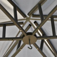 Outsunny 12' Round Patio Gazebo Canopy with 2-Tier Roof, Ventilated Outdoor Shelter, Grey(m-11)