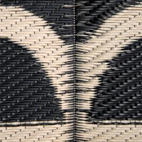 Outsunny Reversible Polypropylene Outdoor Rug Folding, Durable, Perfect for Camping, Deck & Beach Black(m-11)