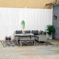Outsunny Reversible Polypropylene Outdoor Rug Folding, Durable, Perfect for Camping, Deck & Beach Black(m-9)