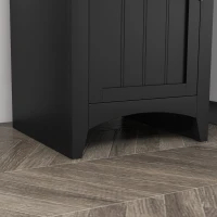 HOMCOM 48" Kitchen Pantry Storage Cabinet, Single Door Kitchen Cabinet with 4 Tier Shelving and Adjustable Shelves, Black(m-10)