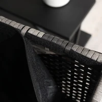 Outsunny 6 Pieces Wicker Patio Furniture Set with Cushions, 7-Seater Rattan Patio Sofa Set with Storage Coffee Table & Side Table, Sectional Outdoor Furniture Set, Blue(m-8)