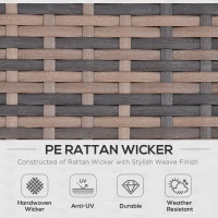 Outsunny 6 Piece Outdoor Rattan Wicker Sofa Set Sectional Patio Conversation Furniture Set w/ Storage Table & Cushion Orange(m-4)