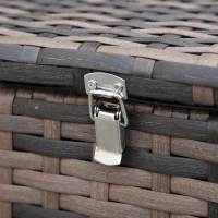 Outsunny 6 Piece Outdoor Rattan Wicker Sofa Set Sectional Patio Conversation Furniture Set w/ Storage Table & Cushion Orange(m-9)