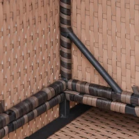 Outsunny 6 Piece Outdoor Rattan Wicker Sofa Set Sectional Patio Conversation Furniture Set w/ Storage Table & Cushion Orange(m-7)