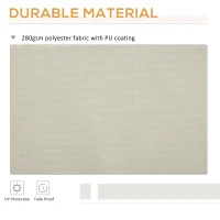 Outsunny 11' x 10' Retractable Awning Fabric Replacement Outdoor Sunshade Canopy Awning Cover, UV Protection, Cream White(m-4)