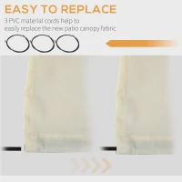 Outsunny 11' x 10' Retractable Awning Fabric Replacement Outdoor Sunshade Canopy Awning Cover, UV Protection, Cream White(m-5)