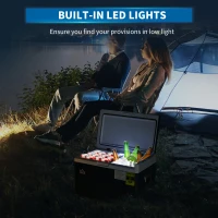 HOMCOM Dual Zone Car Fridge, 32 Quart Portable Fridge, 12/24V DC and 100V-240V AC, for Campervan RV Boat Travel Use, -4℉-68℉(m-6)