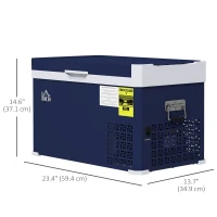 HOMCOM Dual Zone Car Fridge, 32 Quart Portable Fridge, 12/24V DC and 100V-240V AC, for Campervan RV Boat Travel Use, -4℉-68℉(m-3)