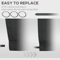 Outsunny 10' x 8' Retractable Awning Fabric Replacement Outdoor Sunshade Canopy Awning Cover, UV Protection, Grey(m-5)