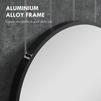 HOMCOM Bathroom Mirror for Vanity, Oval Wall Mirror with Aluminium Frame, 24" x 35"(m-5)