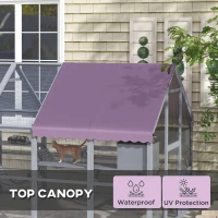 PawHut 9.2' Outdoor Catio Enclosure with Condos & Canopy, Spacious Cat House, Weather-Resistant, Gray(m-4)