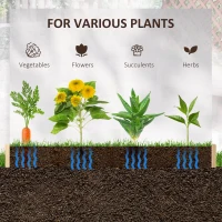 Outsunny 39'' x 39'' Screwless Raised Garden Bed, Wooden Planter Box, Easy DIY Herb Garden for Vegetable Flower Herb Outdoor Lawn Yard Patio(m-6)