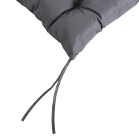 Outsunny Patio Chair Cushions Set of 2, 39" x 20" x 3" Outdoor Tufted Cushion Set with Ties for Indoor Outdoor Garden Furniture, Dark Grey(m-10)